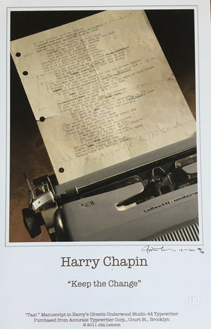 Harry Chapin "Keep the Change" limited edition poster